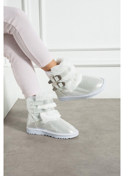 Çift Tokalı Ince Taban Çocuk Bot Gümüş Sultan modelleri