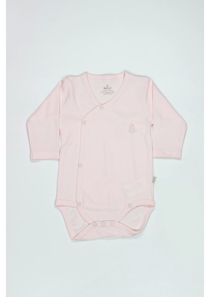 Bistyle Organik Natural Basic Style Kruvaze Uzun Kol Body BS17102 Pembe