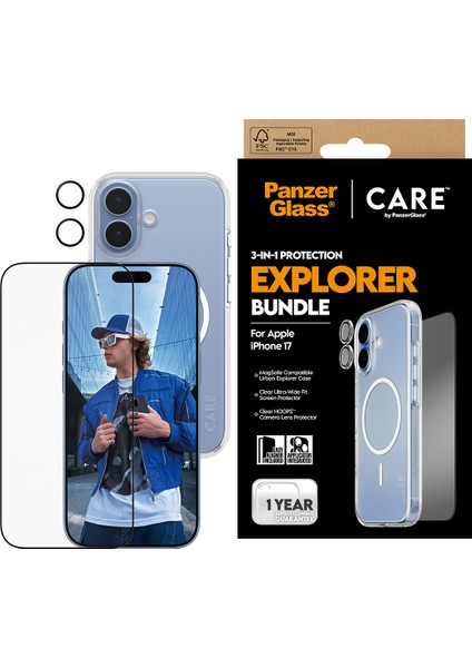 Care By Panzerglass Flagship iPhone 17 3'lü Explorer Telefon Koruma Set- Bundle (Uwf+Kılıf+Lens) fiyatları