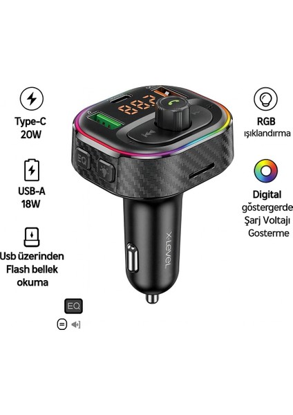 Kablosuz Mp3 Çalar ve Hızlı Şarj Özellikli Bluetooth Araç Kiti – X-Typed 20W fiyatları