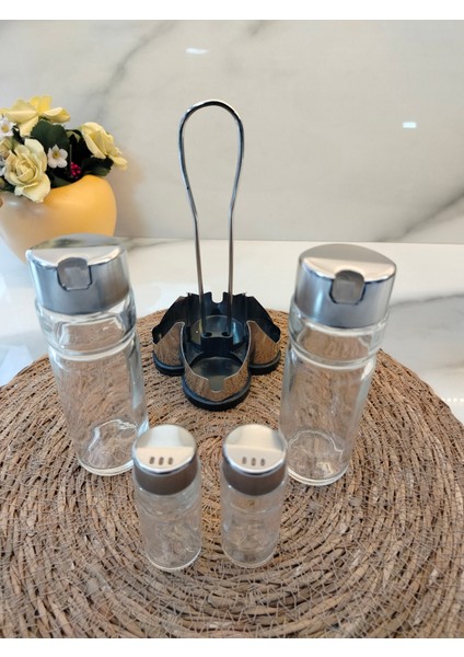 Md Metal Yağlık & Tuzluk Seti 4 Parça