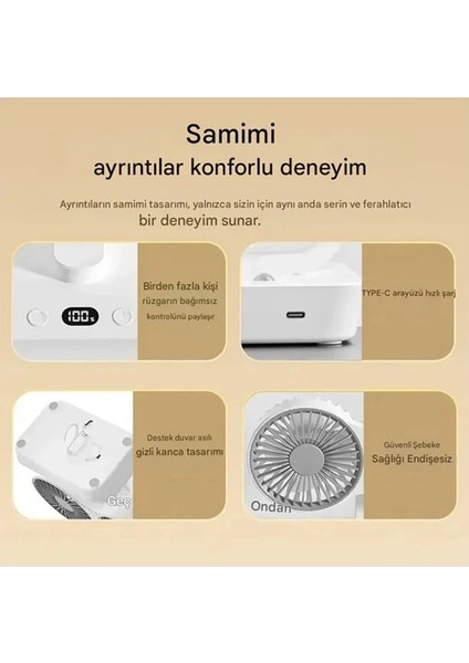 Masaüstü Dijital Ekranlı Çift Fanlı LED Işıklı Soğutucu Fan Ev Ofis Şarjlı Vantilatör indirimleri