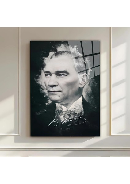 Mustafa Kemal Atatürk Cam Tablo – Özel Tasarım Duvar Dekoru