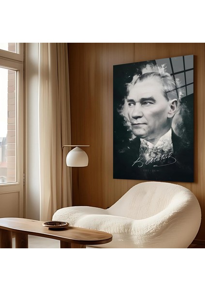 Mustafa Kemal Atatürk Cam Tablo – Özel Tasarım Duvar Dekoru fiyatları