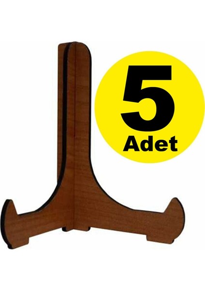 Çerçeve Tabak Teşhir Ayağı Stand Ahşap Stand 9CMX10CM Şövalye Ceviz 5 Adet
