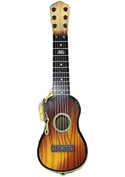 6 Telli Kahverengi Çocuk Gitarı Ispanyol Modeli 50 cm Eğlenceli Hediyelik Ürün
