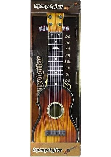 6 Telli Kahverengi Çocuk Gitarı Ispanyol Modeli 50 cm Eğlenceli Hediyelik Ürün