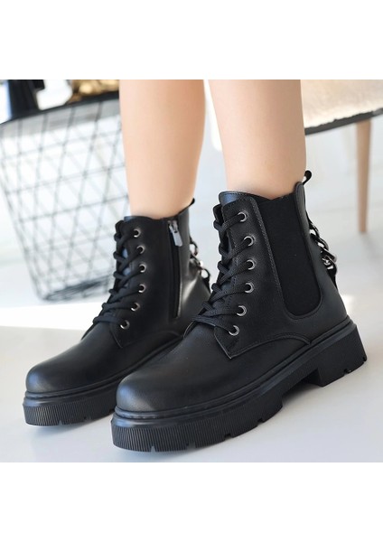 Harte Siyah Cilt Bağcıklı Bot fırsatları