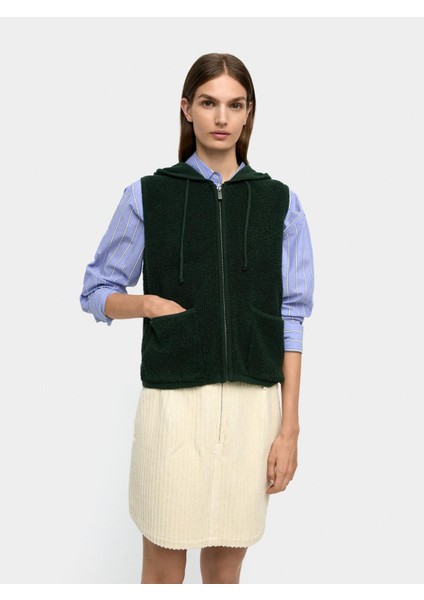 Kapüşonlu Örme Yelek