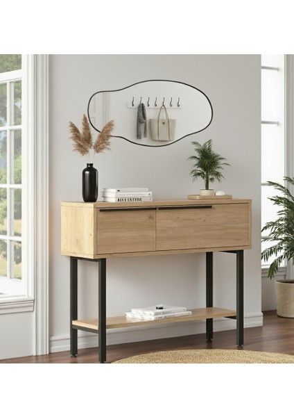 Antre Hol Salon Aynalı Dresuar Kapaklı Metal Ayaklı No1 Sepet fiyatları