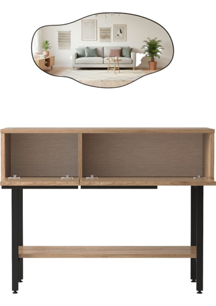 Antre Hol Salon Aynalı Dresuar Kapaklı Metal Ayaklı No1 Sepet fırsatları