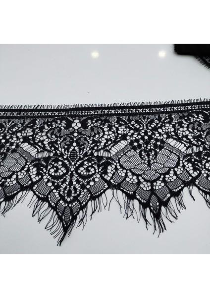 Sakallı Dantel (Kod A454) 19,5 cm 1 Adet 3 Metre Siyah -Giyim Aksesuarı-Iç Çamaşır-Abiye-Dıy fiyatları