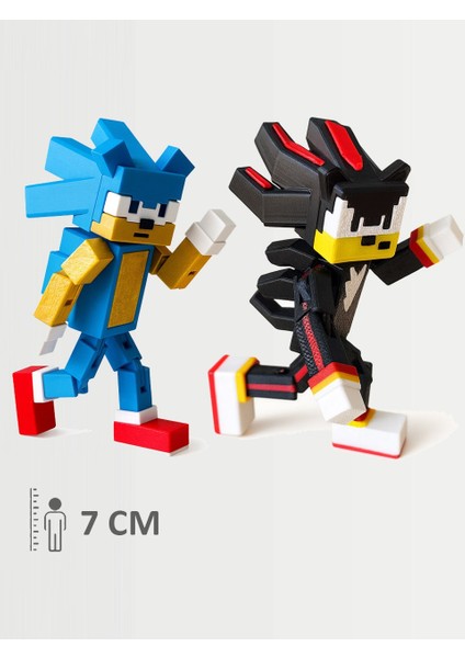 Minecraft Kirpi Sonic ve Shadow The Hedgehog Hareketli Eklemli Figür