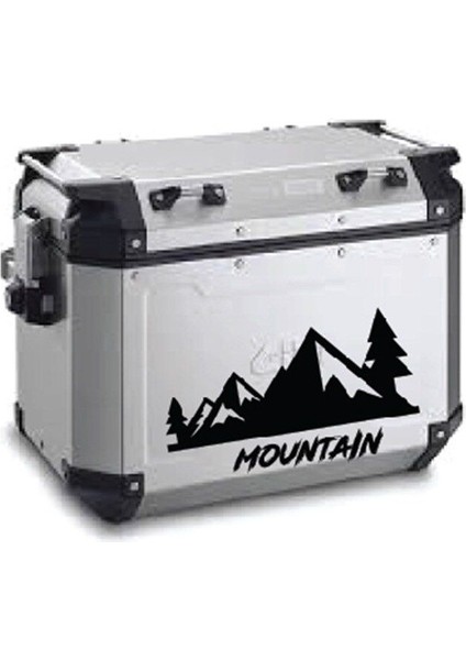 Dağ Temalı Motosiklet Çanta Sticker Etiket Modeli