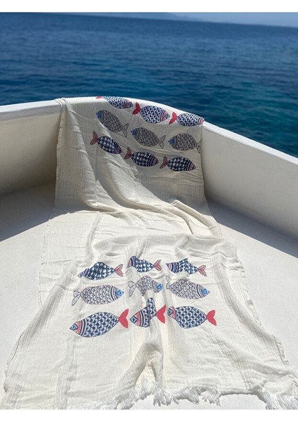 Müslin Pamuk Peştemal ve Plaj Havlusu - Ahtapot Baskı Tekniği Su Emici Şık Tasarım Banyo Havlusu modelleri