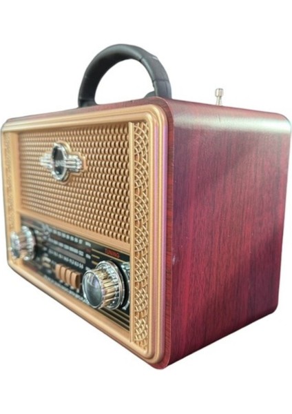 Retro, Nostaljik, Ahşap Tasarım Bluetooth Hoparlörlü, Şarjlı, Taşınabilir Otantik Tasarımlı Fm/am Destekli Radyo NS8098 fırsatları