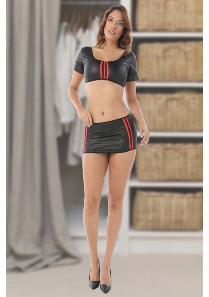 Siyah Deri ( Lame ) Gecelik - 439