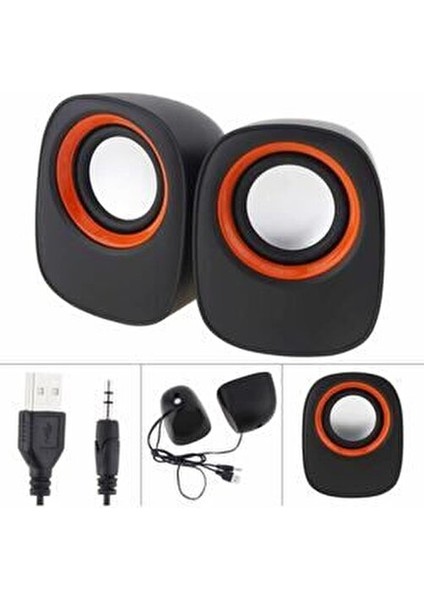 Bilgisayar Hoparlörü Pc Laptop Notebook 1+1 Ses Sistemi 3.5mm Jack Girişli Multimedia USB Speaker