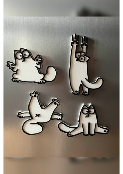 Simon's Cat Magnet | Güçlü Neodyum Mıknatıs | Karışık Renk | Buzdolabı ve Pano Için Dekoratif Magnet fırsatları