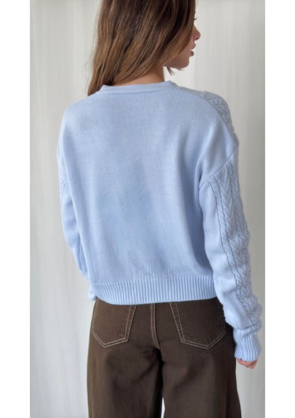 Önden Bağlamalı Hırka Kadın Mavi modelleri