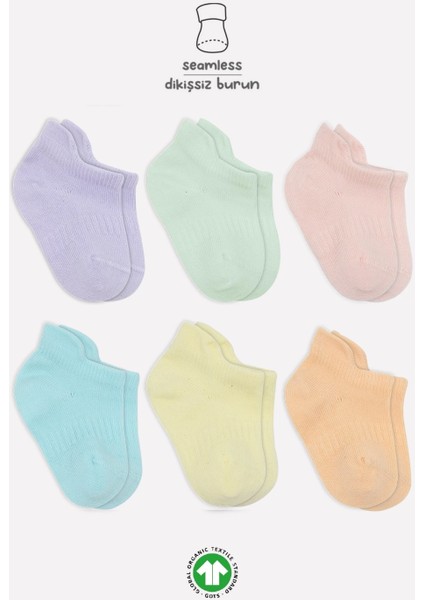 Bistyle 6'lı Mix Penye Sneakers Çorap 20101 Lila