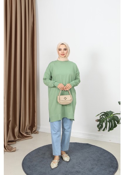 Yırtmaçlı Merserize Tunik fiyatları