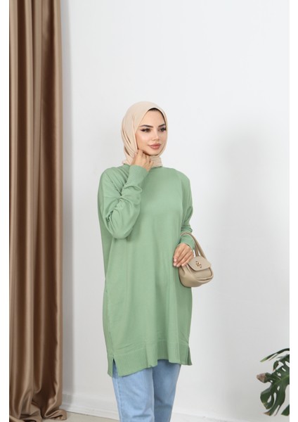 Yırtmaçlı Merserize Tunik fırsatları