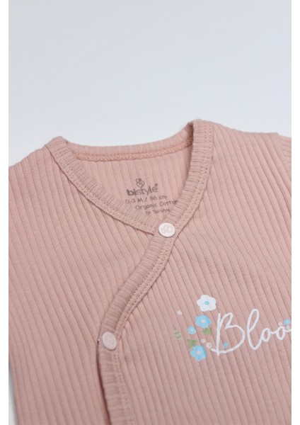 Bistyle Bloom Rose 2'li Yarım Kol Badi 17119 Ekru Gül Kurusu