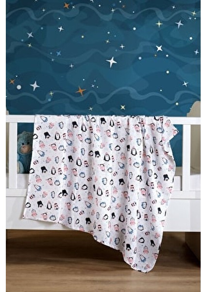 Bebek Çok Amaçlı Desenli Büyük Boy Müslin Örtü & Battaniye 100X120