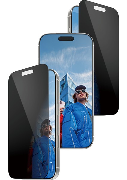 Privacy iPhone 17 Pro | Ultra-Wide Fit Siyah Çerçeveli Gizli/hayalet Ekran Koruyucu - Fast Fit Uygulama Aparatlı