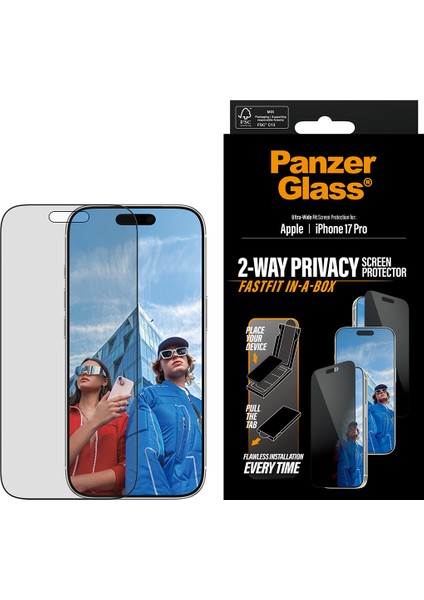 Privacy iPhone 17 Pro | Ultra-Wide Fit Siyah Çerçeveli Gizli/hayalet Ekran Koruyucu - Fast Fit Uygulama Aparatlı fiyatları
