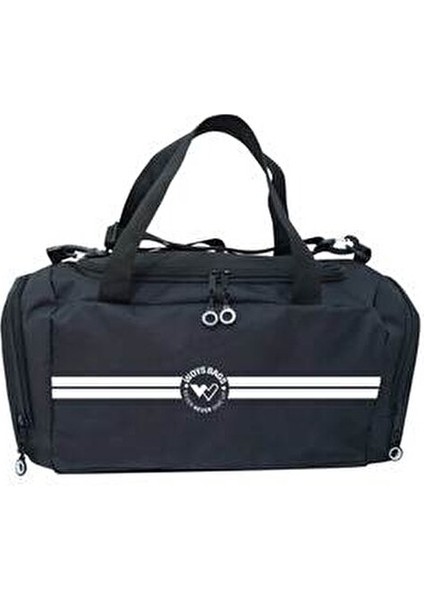 Unisex Siyah Bölmeli Sporcu Çantası