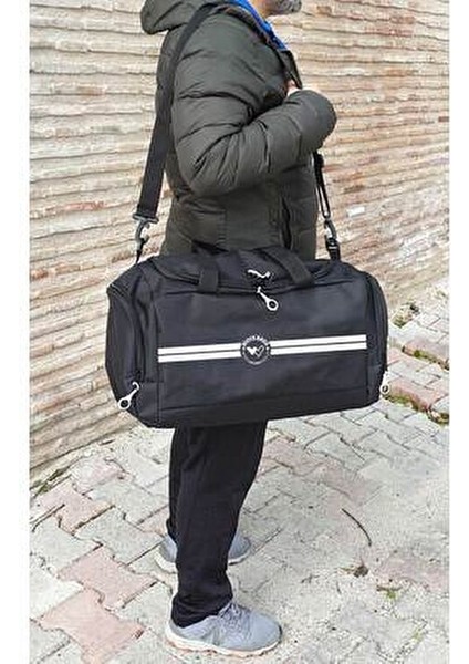 Unisex Siyah Bölmeli Sporcu Çantası