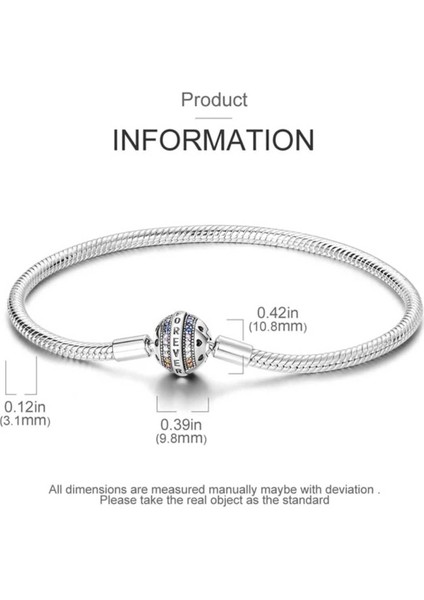 Forever Gökkuşağı Taşlar Gümüş Bileklik fırsatları