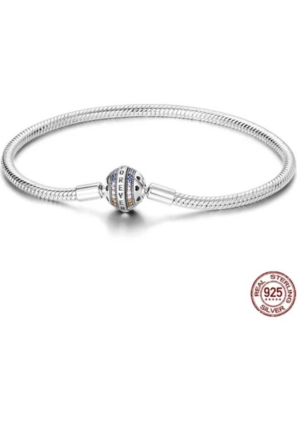 Forever Gökkuşağı Taşlar Gümüş Bileklik