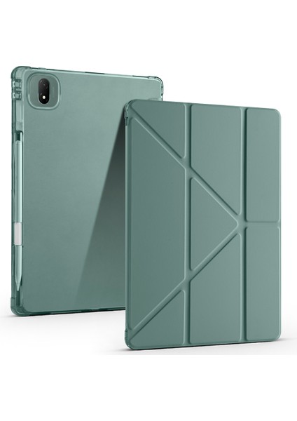 Honor Pad Gt Pro Kılıf Zore Tri Folding Kalem Bölmeli Standlı Kılıf-Koyu Yeşil