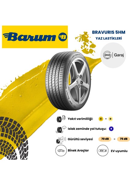 215/55R16 93V Barum Bravuris 5hm Yaz Lastiği 2025 Üretimi