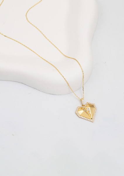 Kristal Kalp 14 Ayar Altın Kolye modelleri