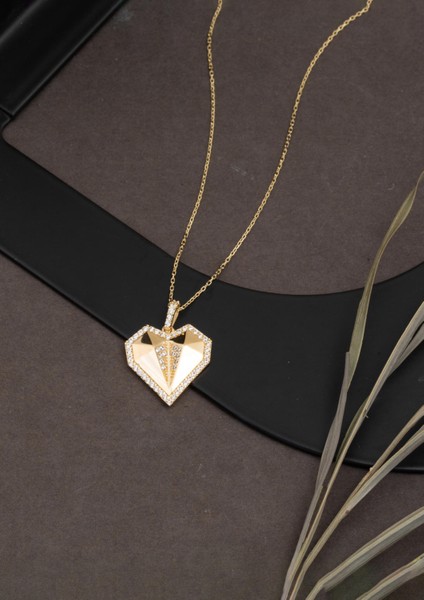 Kristal Kalp 14 Ayar Altın Kolye fırsatları