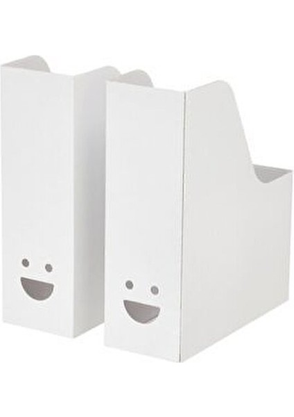 Tjabba Karton Gülen Yüz 2 Li Set Beyaz Karton Klasör Evrak Dergi Dosyası