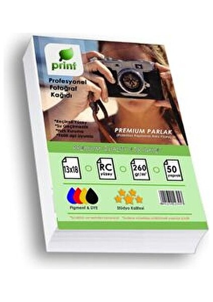 Epson L3250 Fotoğraf Kağıdı Premium Parlak 260 gr 13X18 50 Yaprak