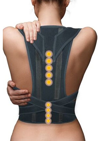 Dik Duruş Korsesi Kadın Erkek Ortopedik Durmak Için Sırt Korse Kamburluk Önleyici Bel Siyah fırsatları