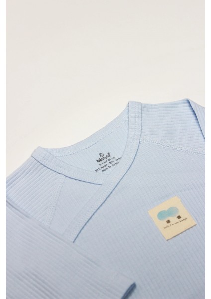 Bistyle Organic Modal Flying Balloons Kruvaze Uzun Kol Body BS17121 Mavi fiyatları