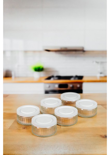 Elite 6'lı Hava Geçirmez Cam Kahvaltılık Seti - 140 cc | Beyaz Kapaklı, Sızdırmaz Saklama Kabı 1 Adet fırsatları