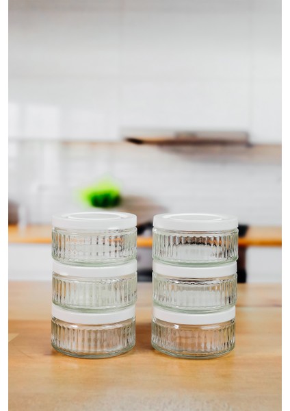 Elite 6'lı Hava Geçirmez Cam Kahvaltılık Seti - 140 cc | Beyaz Kapaklı, Sızdırmaz Saklama Kabı 1 Adet indirimleri