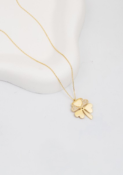 Dört Yapraklı Yonca 14 Ayar Altın Kolye modelleri