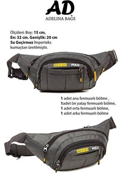 Adelina USB Çıkışlı Bel ve Çapraz Omuz Çanta Tekstil Materyal Ergonomik Tasarım fırsatları