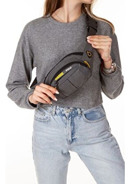 Adelina USB Çıkışlı Bel ve Çapraz Omuz Çanta Tekstil Materyal Ergonomik Tasarım