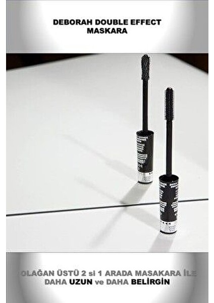 Double Effect Maskara 2'si 1 Arada Uzunluk ve Hacim Sağlayan Büyük Boy Siyah fırsatları