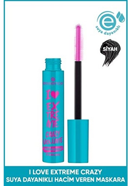 I Love Extreme Crazy Volume Maskara 12 ml Siyah Suya Dayanıklı Uzatma Etkisi fiyatları